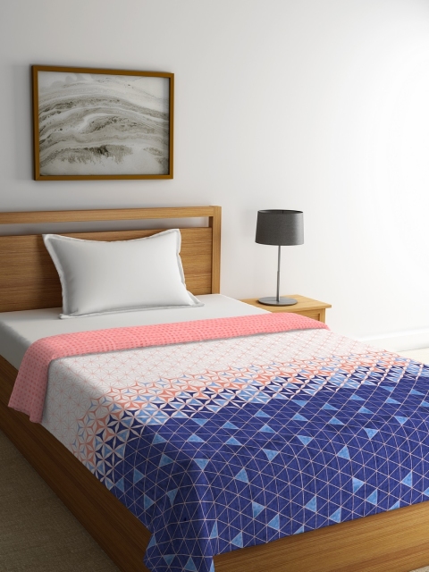 

Portico New York Blue & White Geometric AC Room 120 GSM Single Bed Comforter