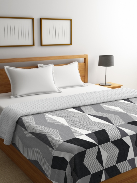 

Portico New York Grey & White Geometric 120 GSM Double Bed Comforter