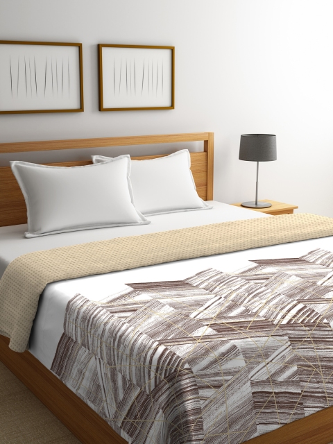 

Portico New York Brown & White Abstract AC Room 120 GSM Double Bed Comforter