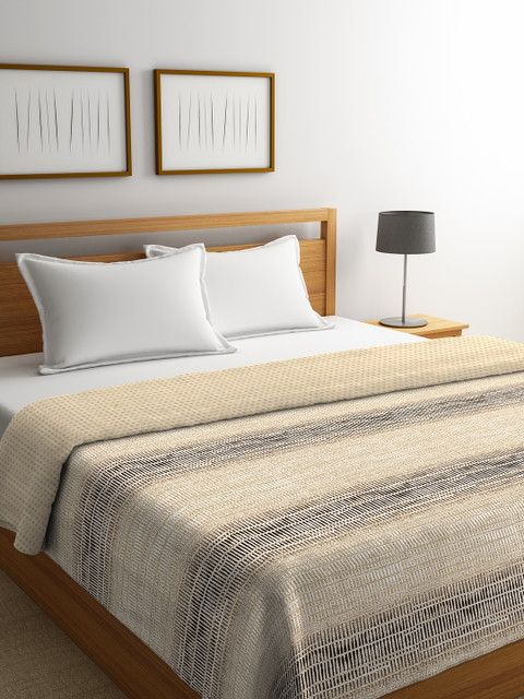 

Portico New York Brown Striped AC Room 120 GSM Double Bed Comforter
