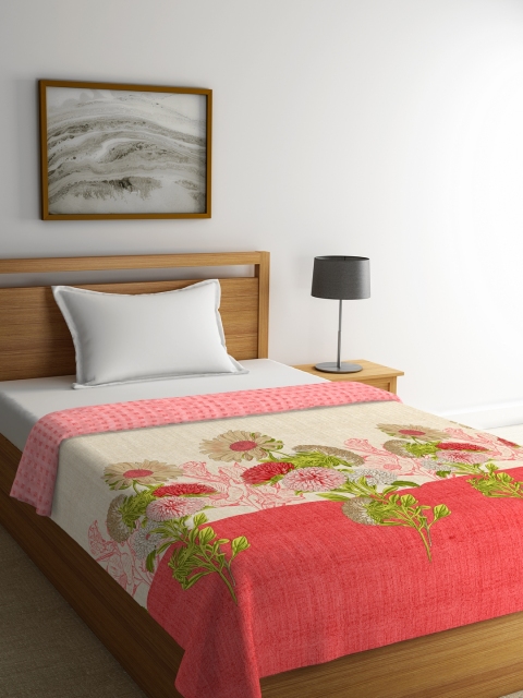 

Portico New York Pink & Beige Floral AC Room 120 GSM Single Bed Comforter
