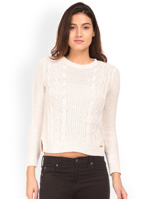 

Aeropostale Women Pink Self Design Sweater