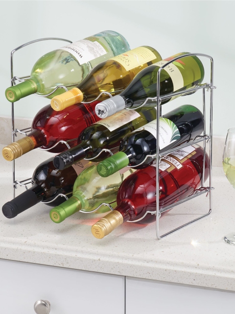 

INTERDESIGN Steel-Toned Bottle Organiser