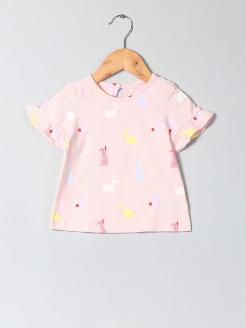

GAP Baby Dot Ruffle Sleeve Top, Pink