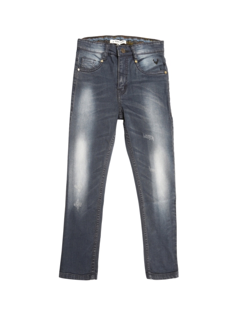 

Allen Solly Junior Boys Blue Regular Fit Mid-Rise Low Distress Stretchable Jeans