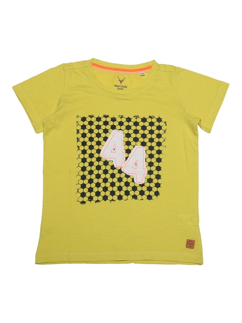 

Allen Solly Junior Boys Lime Green Printed Round Neck T-shirt