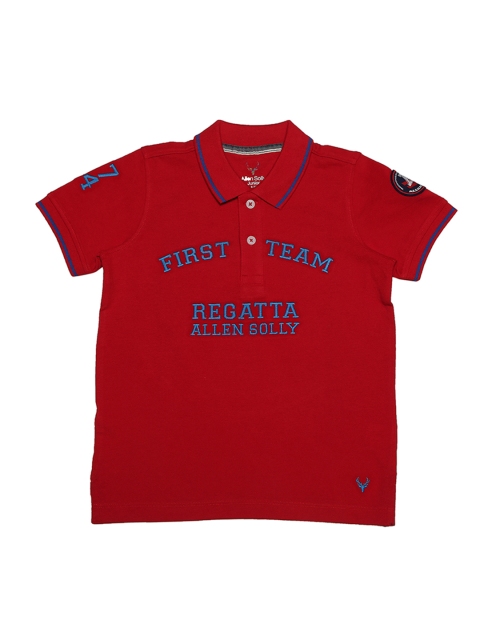 

Allen Solly Junior Boys Red Solid Polo Collar T-shirt