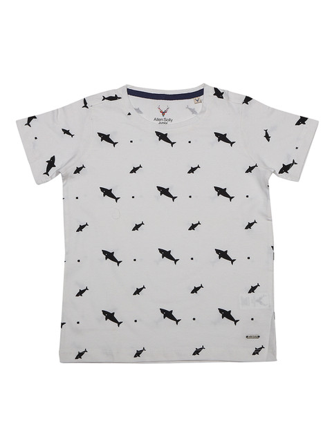 

Allen Solly Junior Boys Off-White Printed Round Neck T-shirt