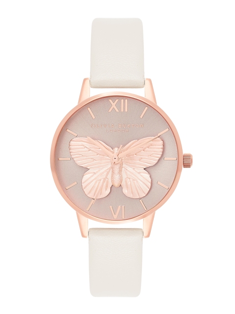 

OLIVIA BURTON LONDON Women White Analogue Leather Watch OB16MB16W