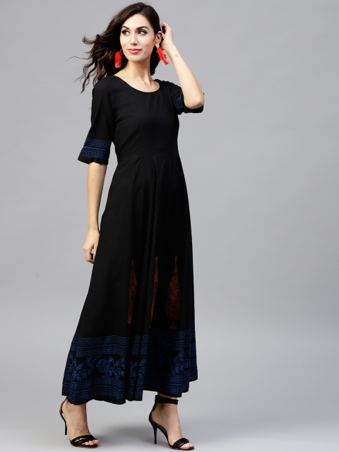 

Nayo Women Black Solid Maxi Dress