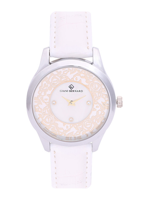 

Giani Bernard Women White & Gold-Toned Analogue Watch GBL-01GX