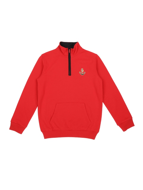 

POPPERS by Pantaloons Boys Red Solid Sweatshirt