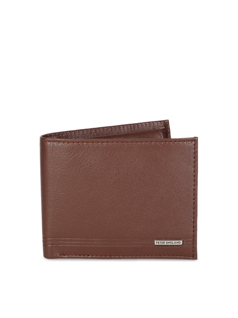 

Peter England Men Brown Solid Two Fold Wallet