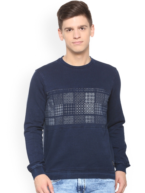 

Allen Solly Sport Men Navy Blue & Bronze-Toned Printed Sweatshirt