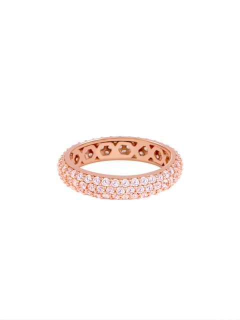 

TALISMAN Rose Gold-Plated With White CZ Stones Cosmic Band Handcrafted Ring