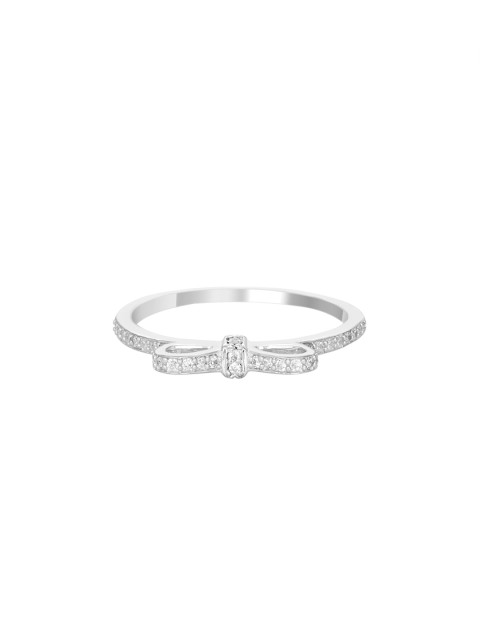

TALISMAN Silver-Toned Rhodium-Plated With White CZ Stones Handcrafted Ring