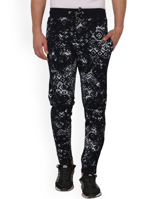 

Oneliner Men's Navy Blue Self Design Slim Fit Trackpant