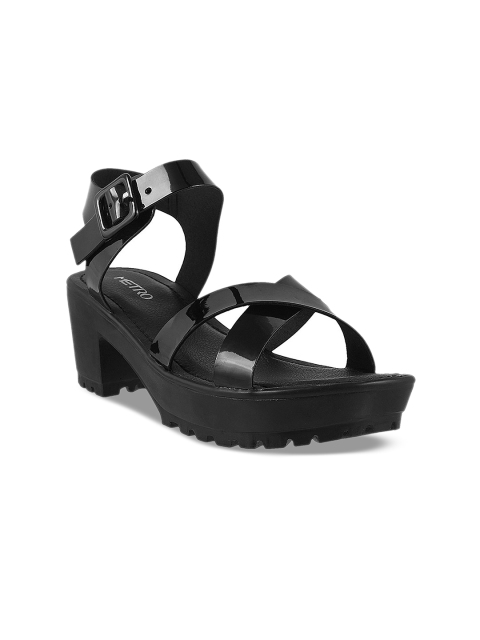 

Metro Women Black Solid Sandals