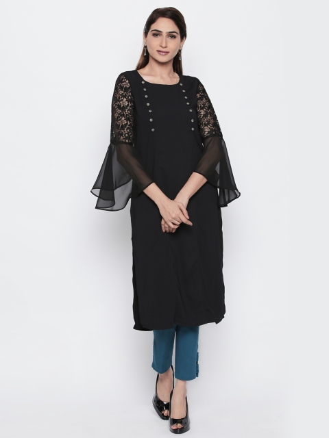 

NAARI Women Black Embroidered Kurti