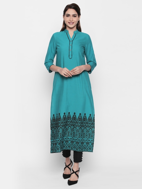 

NAARI Women Green Embroidered Kurti