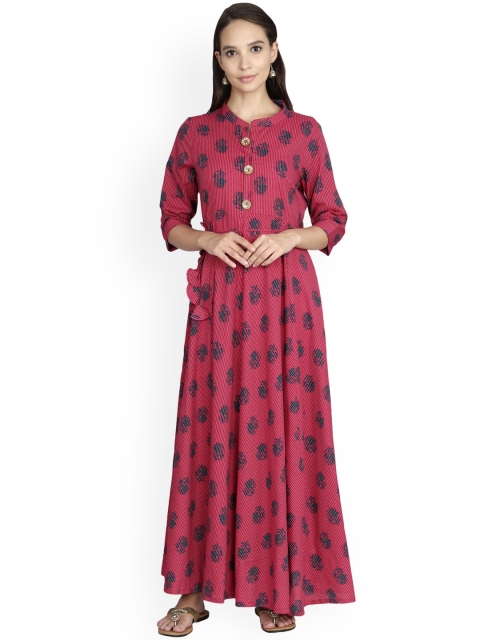 

Alena Women Fuchsia Printed Kurta Dress