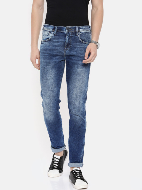 

Wrangler Men Blue Tapered Bostin Fit Mid-Rise Clean Look Stretchable Jeans
