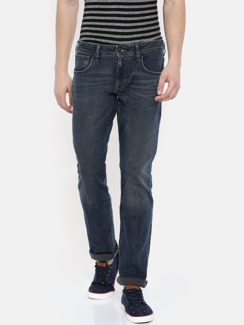 

Wrangler Men Blue Rockville Regular Fit Low-Rise Clean Look Stretchable Jeans