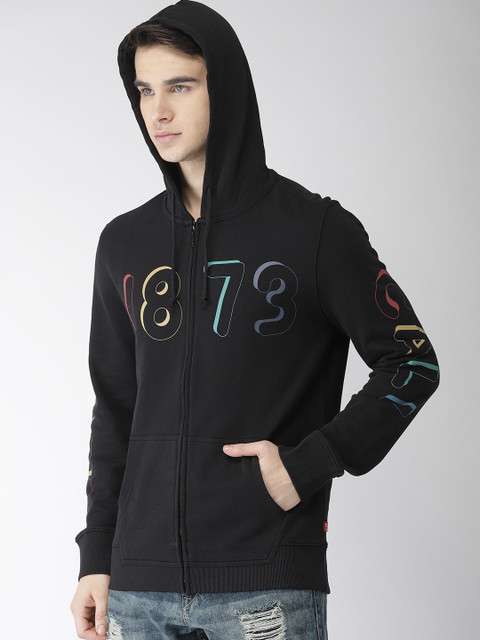 

Levis Men Black Printed Hooded Sweatshirt