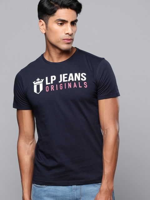 

Louis Philippe Jeans Men Blue Printed Round Neck T-shirt