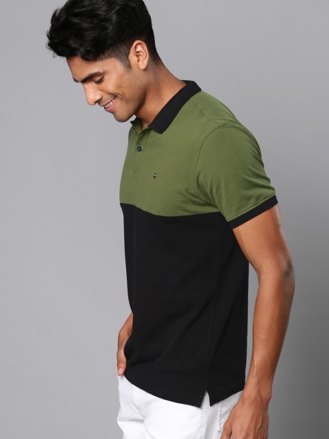 

Louis Philippe Jeans Men Black Solid Polo Collar T-shirt