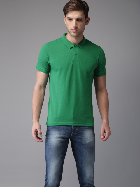 

Flying Machine Men Green Polo T-shirt