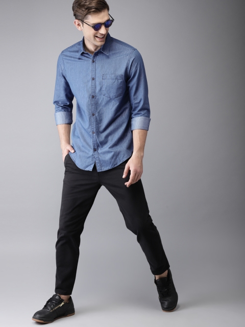 

HERE&NOW Men Blue Regular Fit Printed Casual Shirt