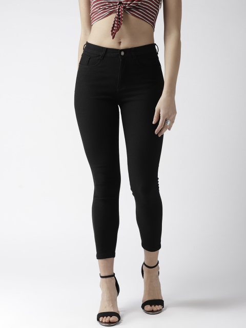 

Madame Women Black Regular Fit Mid-Rise Clean Look Stretchable Cropped Jeans