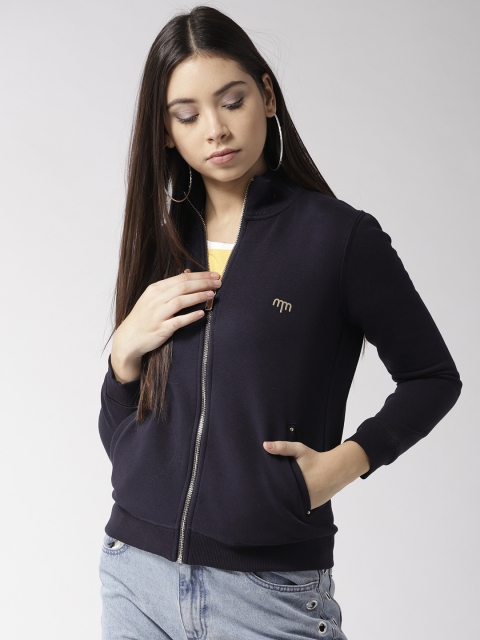 

Madame Women Navy Blue Solid Sweatshirt