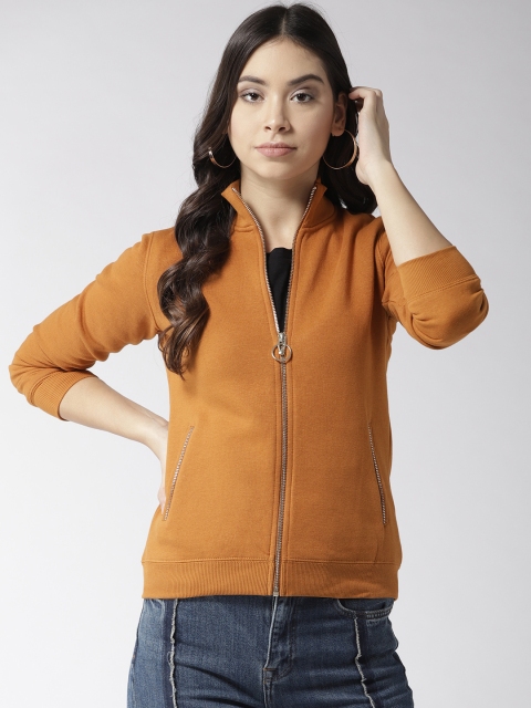 

Madame Women Mustard Brown Solid Sweatshirt
