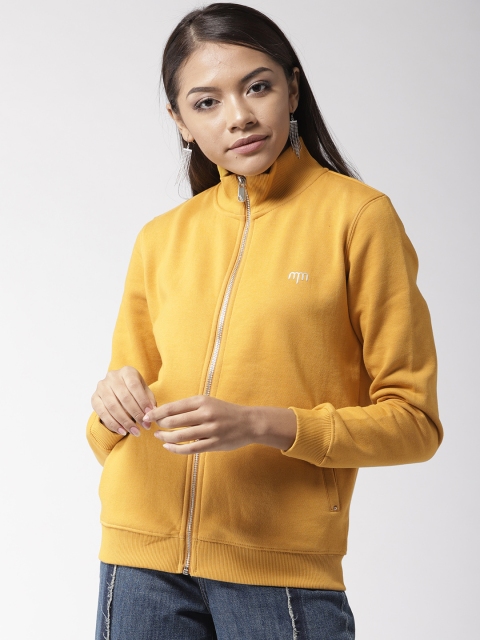 

Madame Women Mustard Yellow Solid Sweatshirt