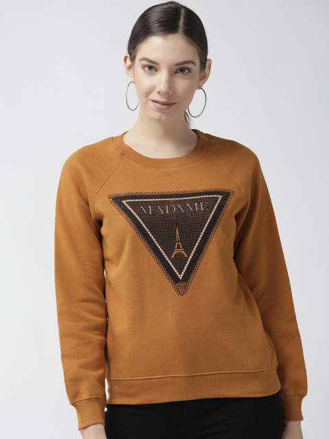 

Madame Women Brown Printed Sweatshirt