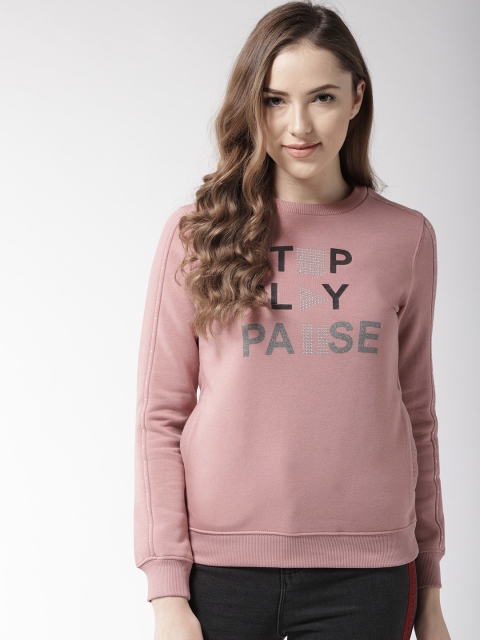 

Madame Women Pink Printed Sweatshirt