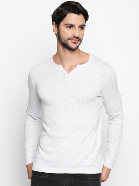 

Urban Ranger by pantaloons Men White Solid Henley Neck T-shirt