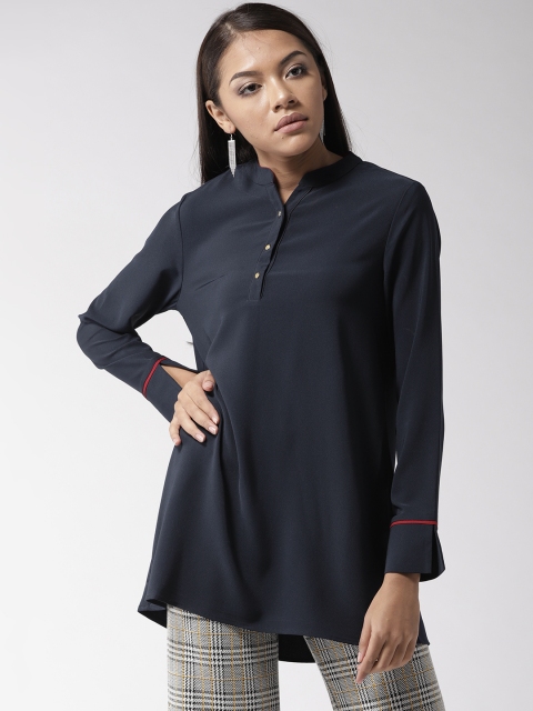 

Madame Women Navy Blue Solid Top