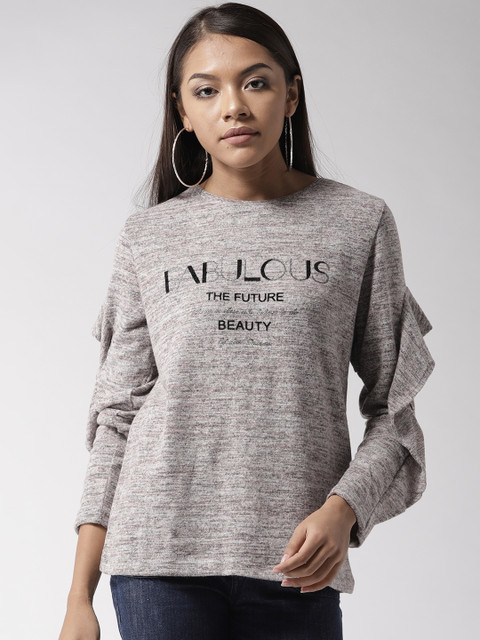 

Madame Women Grey Printed Top