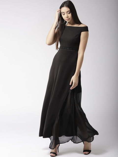 

Madame Women Black Solid Maxi Dress