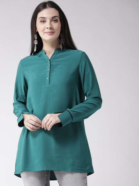 

Madame Women Green Solid Shirt Style Top