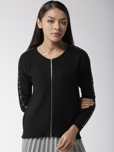 

Madame Women Black Solid Cardigan