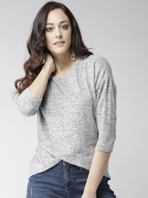 

Madame Women Grey Melange Solid Top