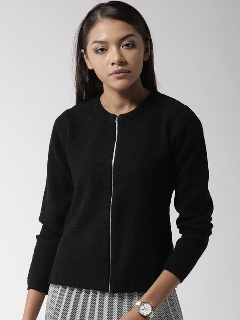 

Madame Women Black Solid Cardigan