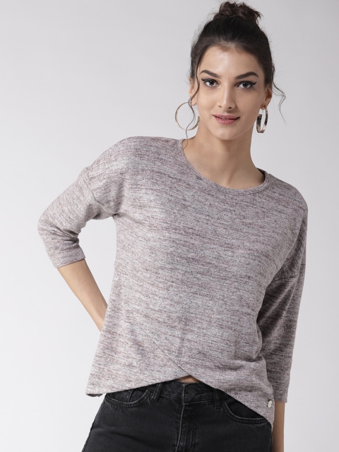 

Madame Women Grey Melange Solid Top