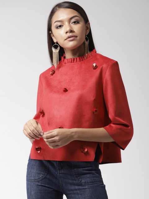 

Madame Women Red Embellished Top