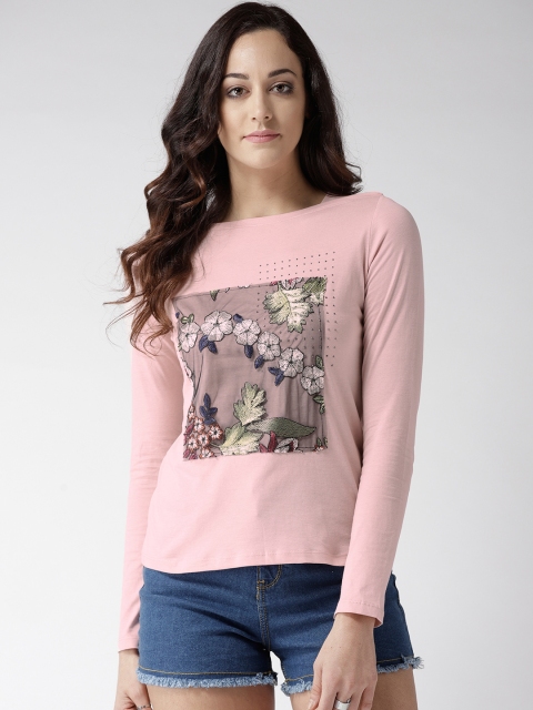 

Madame Women Pink Embroidered Top