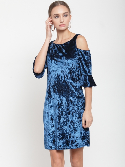 

Latin Quarters Women Blue Solid A-Line Dress
